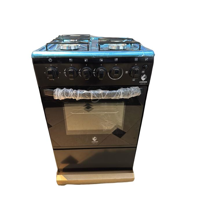 Euroken 50cm*50cm, 3 Gas Jet Pool Burners + 1Electric Hot Plate, Electric Oven Standing Cooker(1YR WARRANTY)