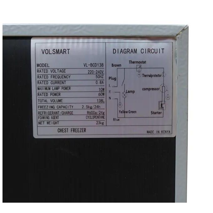 VOLSMART 138L Double Door Fridge (1 YR WRTY)