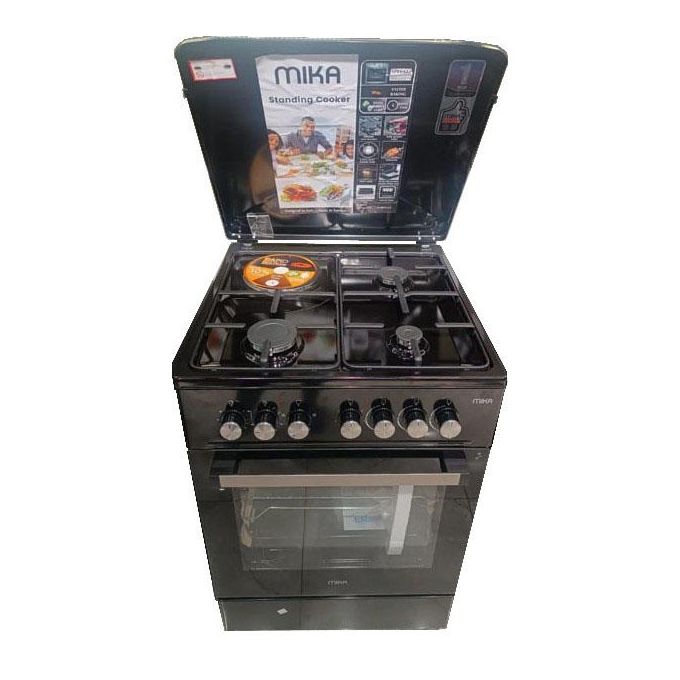 Mika Standing Cooker, 50 X 60, 3 Gas Pool Jet Burners + 1 Hot Plate, 4 Function Electric Oven