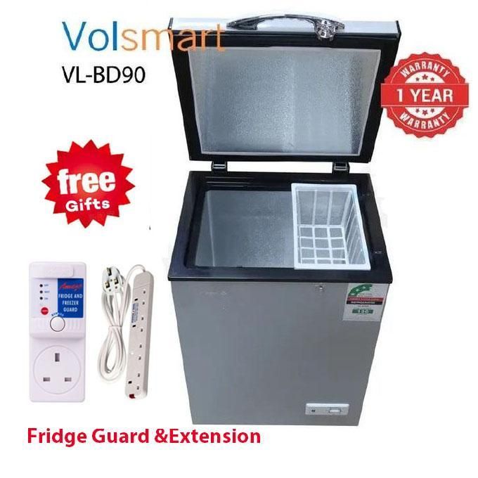 VOLSMART 90L Chest Freezer Reliable Quality With FREE Power Fridge Guard+Free Extension