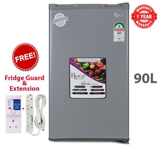 Roch Single Door 90L Fridge – Silver+FREE FRIDGE GUARD+EXTENSION