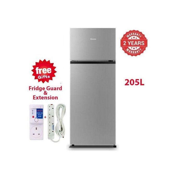 Hisense 205L Double Door Fridge REF205DR – Top Freezer Refrigerator, Direct Cool, Low Noise, Energy Saving +FREE GIFTS
