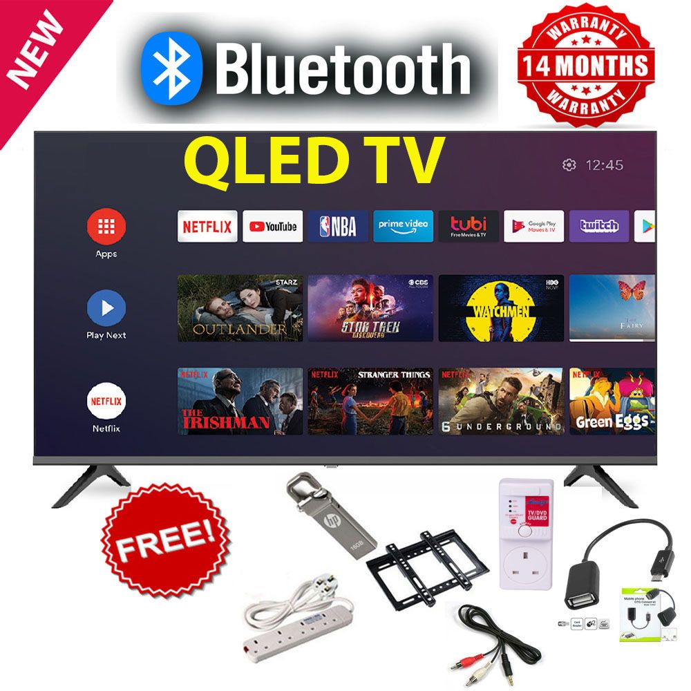 VITRON 32" INCH HTC3288QS,FRAMELESS Smart Android 11 TV Inbuilt Decoder Inbuilt WIFI Netflix Youtube Appstore 2*USB 3*HDMI+14  MONTHS WARRANTY+FREE 6 GIFTS