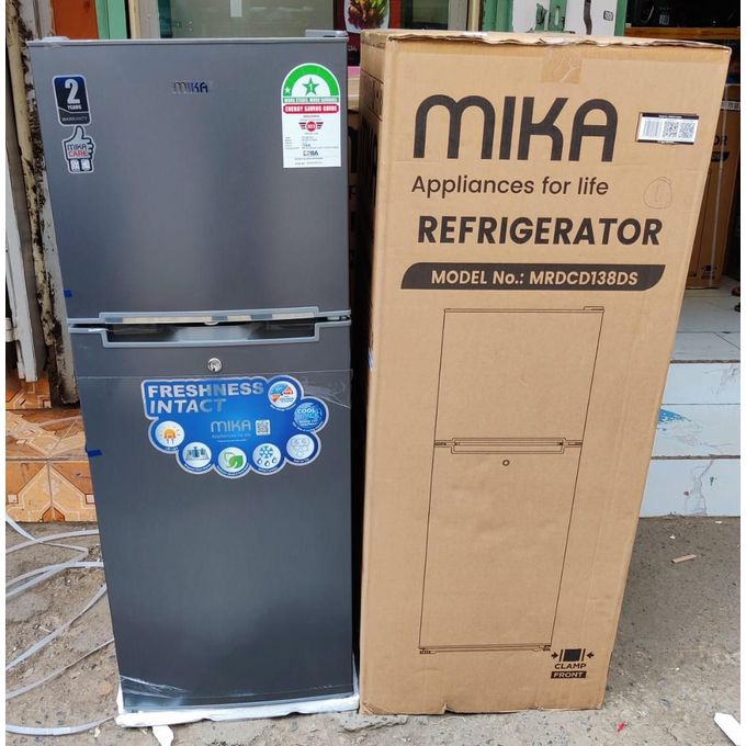 Mika 138L Double Door Refrigerator Top Mounted Freezer 2 Star Energy Rating Direct Cool Deodorizer-Smell Buster+1YR WRTY
