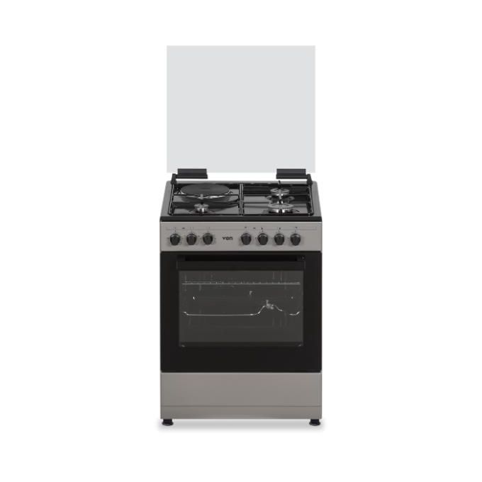 VON COOKER 60x55, 3 Gas Pool Jet Burners + 1 RAPID Hot Plate, Rotisserie, Electric Oven Free Standing Cooker