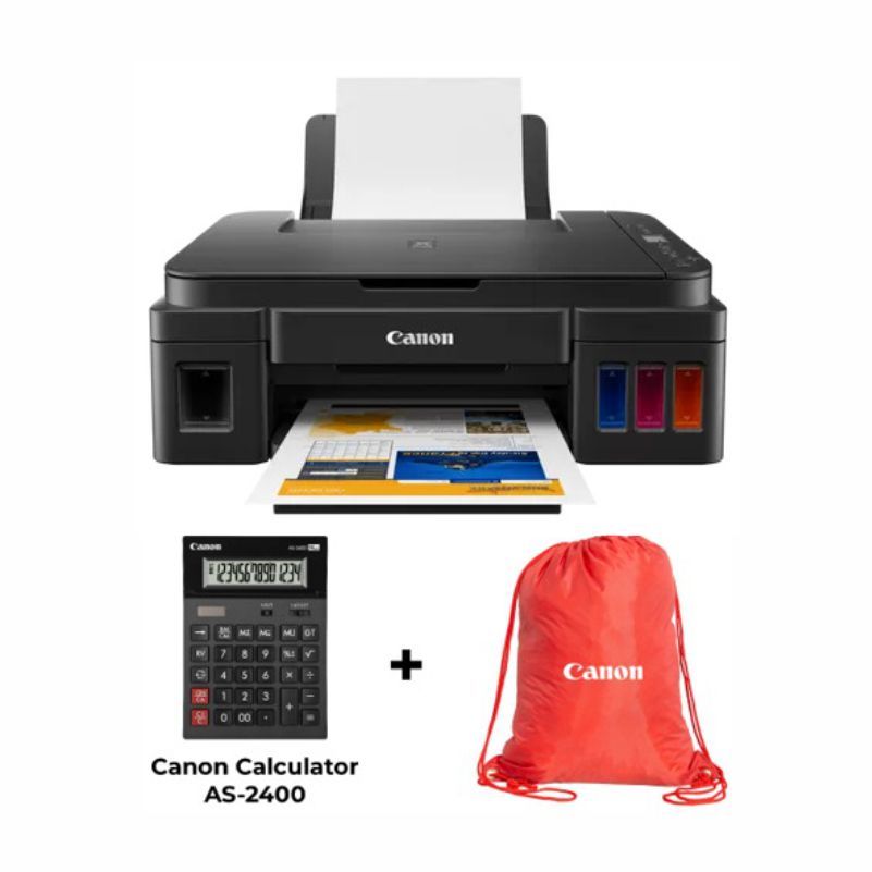 Canon PIXMA G2410-MEGATANK MFP Printer, Calculator+Sling Bag