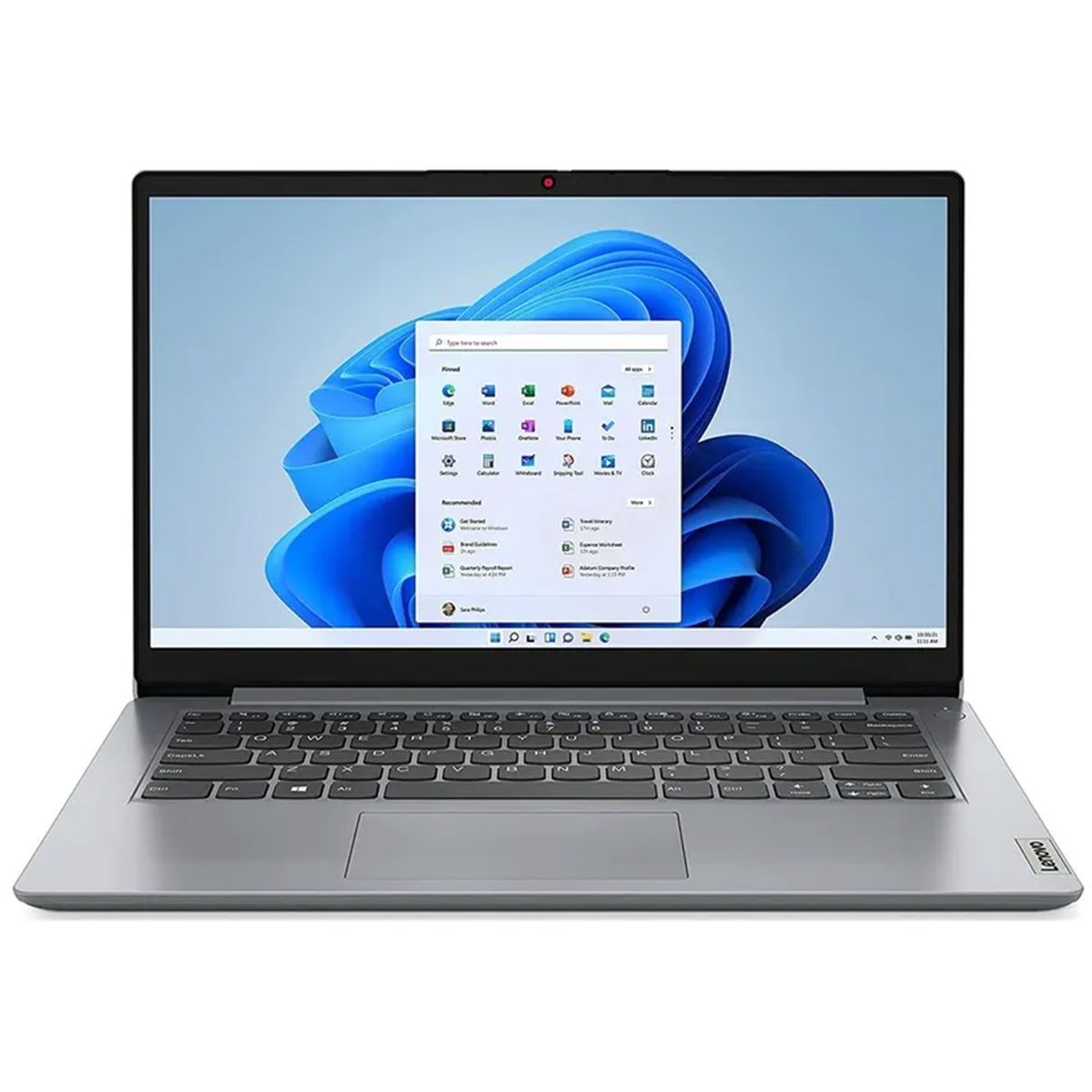 Lenovo IdeaPad 1, Intel Core i3-1215U, 4GB RAM, 256GB SSD, 14" HD Display, Windows 11 Pro, Cloud Grey (1YR WRTY)