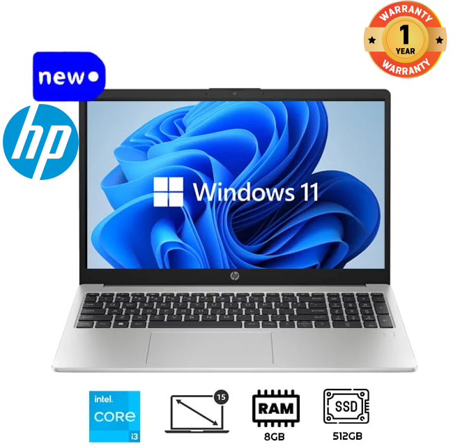 Brand NEW HP 250 G10 | Intel Core i3-1315U | 8GB RAM | 512GB SSD | 15.6'' Inch FHD display School & Business Laptop Computer | New Laptop | Windows 11 New Laptops HP Laptop Computers