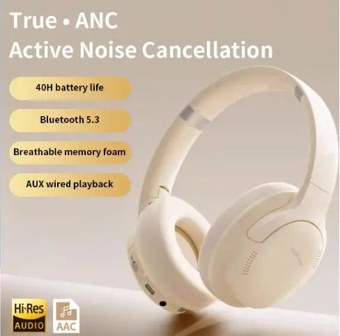 Amaya AEB-H360D Active Noise Cancellation (ANC) Over-Ear Wireless Bluetooth Headphones