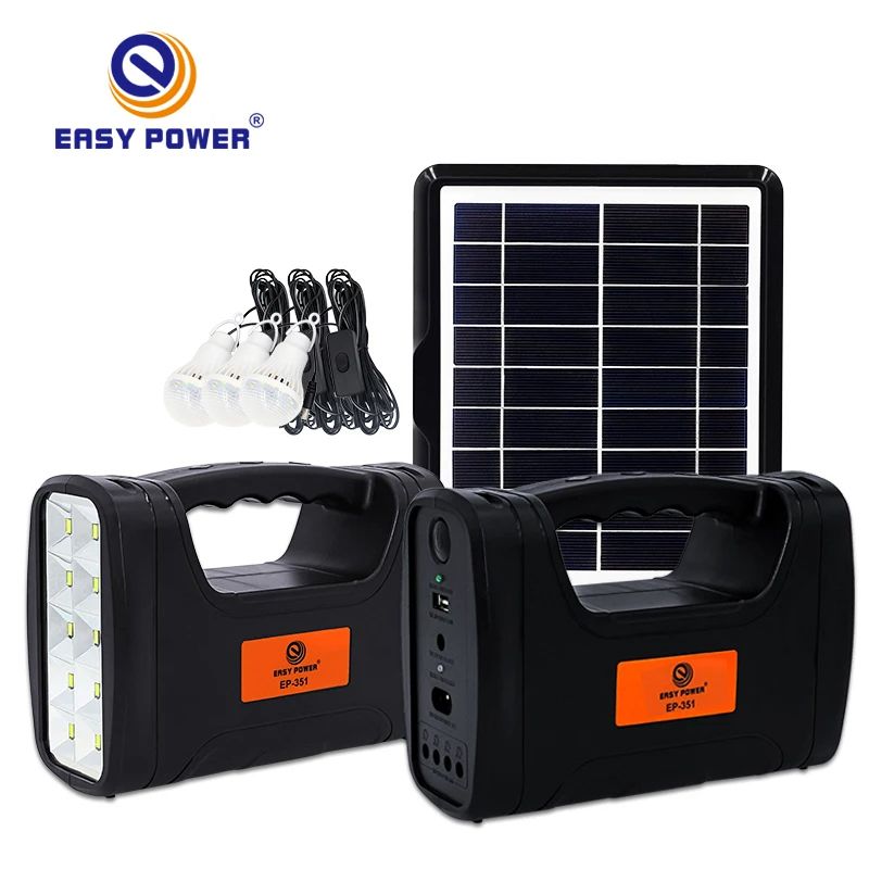 Kamisafe KM 8017 Solar Lighting System Kit With 3 LED Lights, Solar Panel, Power Cable, Phone Charger