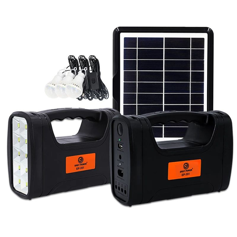 Kamisafe KM 8017 Solar Lighting System Kit With 3 LED Lights, Solar Panel, Power Cable, Phone Charger