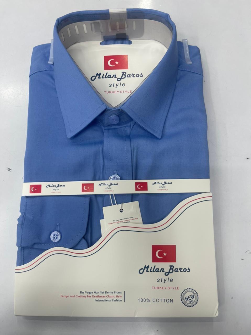 Milan Batos Turkish Men's Official Shirts - Premium Quality, Non-Fade Fabric; Stylish official Long-Sleeve Shirt for Men
