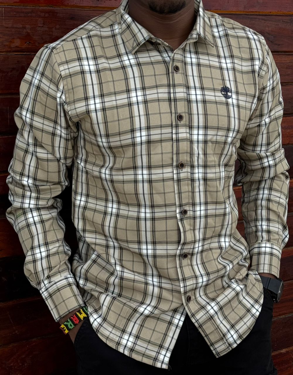Urbano Fashion Men Black Cotton Slim Fit Casual Checks Shirt