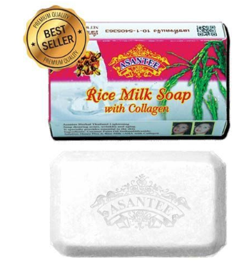 Asantee Rice Milk Collagen Honey Soap AHA Dark Spots Removal Soap