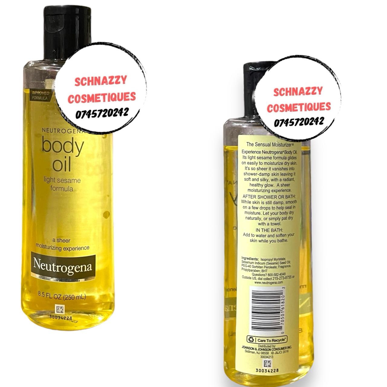 Neutrogena NEW Lightweight Glow Body Oil Light Sesame Formula Sensual Moisturizer Dry Skin 8.5 Oz Body Oil Blend