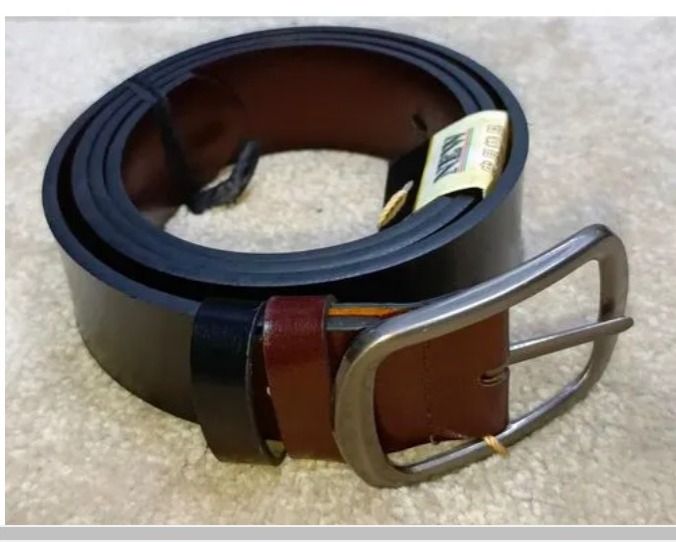 2 In 1 Double Sided Leather Belt. Color: Black & Brown. Men's Leather Belt.