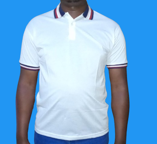 Men's Polo T-shirts. Cotton T-shirt. (Colors: Black & White). Men's White/ Black T-shirts.