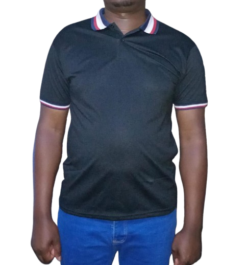 Men's Polo T-shirts. Cotton T-shirt. (Colors: Black & White). Men's White/ Black T-shirts.