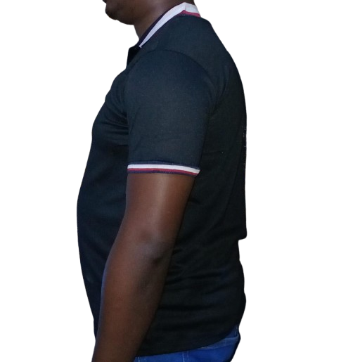 Men's Polo T-shirts. Cotton T-shirt. (Colors: Black & White). Men's White/ Black T-shirts.