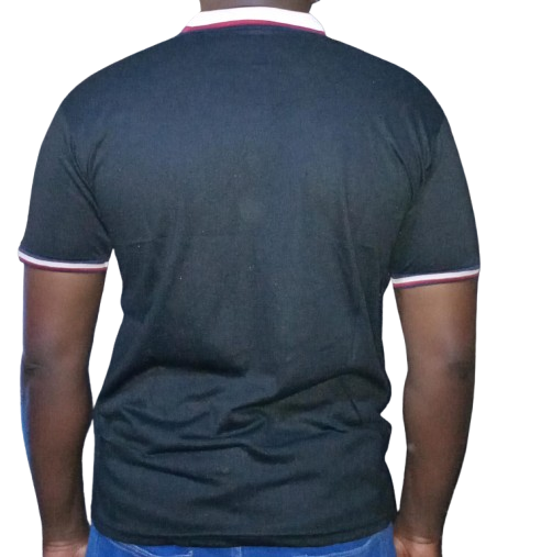 Men's Polo T-shirts. Cotton T-shirt. (Colors: Black & White). Men's White/ Black T-shirts.