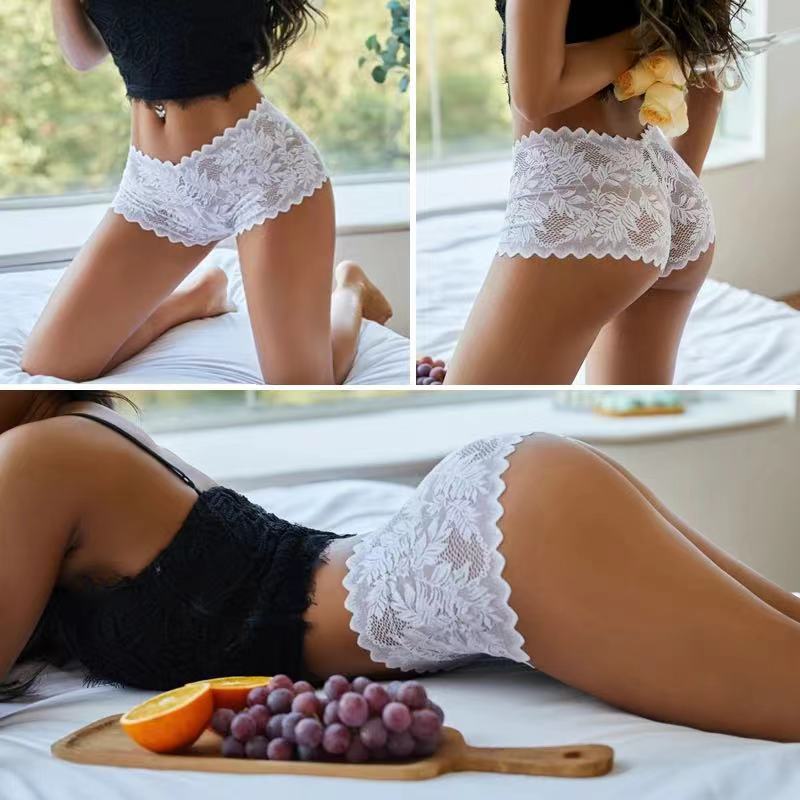 3Pcs/Set Women Lace Boyshorts Underpants Low Rise Panties Ladies Fashion Floral Lace Underwear  Girls Panty Intimates