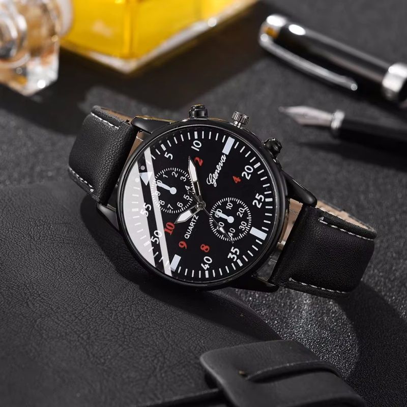 3 PCS Set Men's Set Of  Watches Belts Wallets Sunglasses  Exquisite Gifts 3Pcs Men's Quartz Watch And Wallet