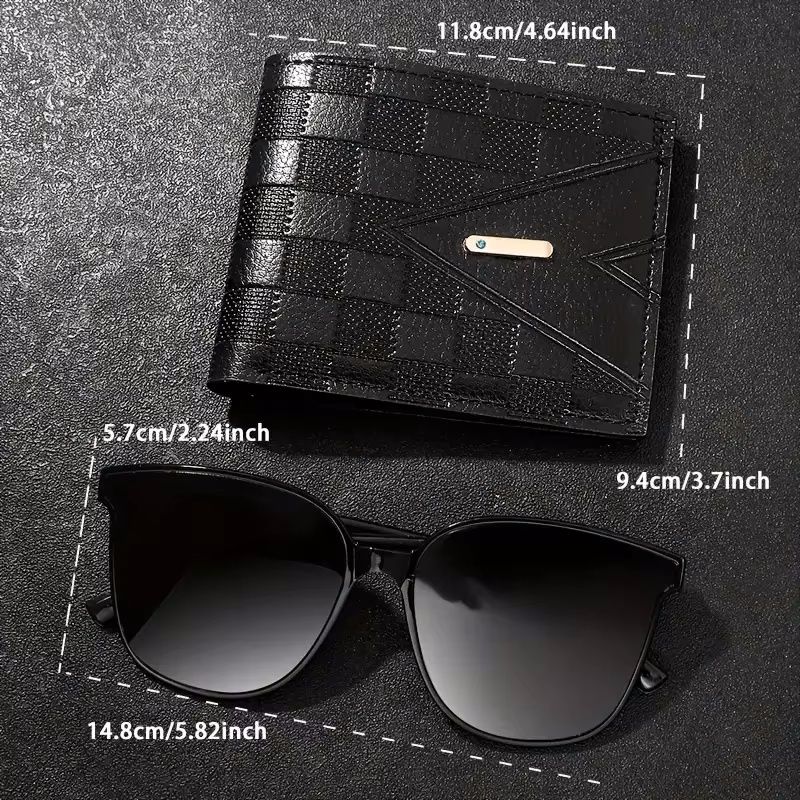 3 PCS Set Men's Set Of  Watches Belts Wallets Sunglasses  Exquisite Gifts 3Pcs Men's Quartz Watch And Wallet