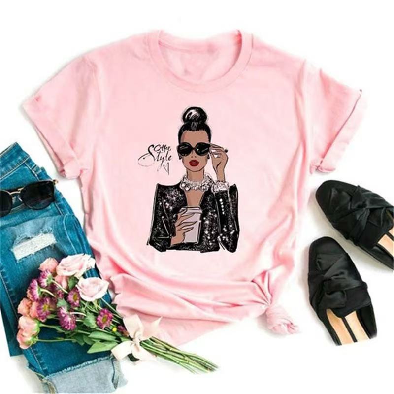 Fashion Red Poppy Women T Shirt Funny Printed Tops Tee Female Short Sleeve Tshirt Harajuku Tee Shirts Cartoon Casual Top