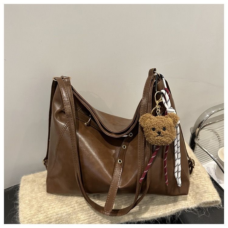 Ladies' Fashion Leather Bag, PU Leather Women's Crossbody Shoulder Strap Designer Handbag, Vintage Meilade Large-capacity Tote Bag, Ladies' Casual Versatile Commuting Single-shoulder and Crossbody Bag