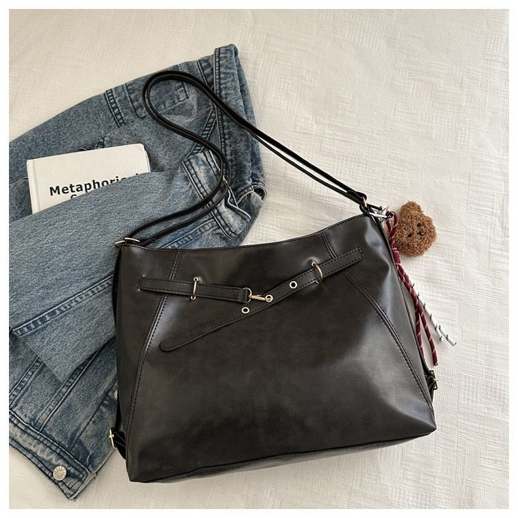 Ladies' Fashion Leather Bag, PU Leather Women's Crossbody Shoulder Strap Designer Handbag, Vintage Meilade Large-capacity Tote Bag, Ladies' Casual Versatile Commuting Single-shoulder and Crossbody Bag