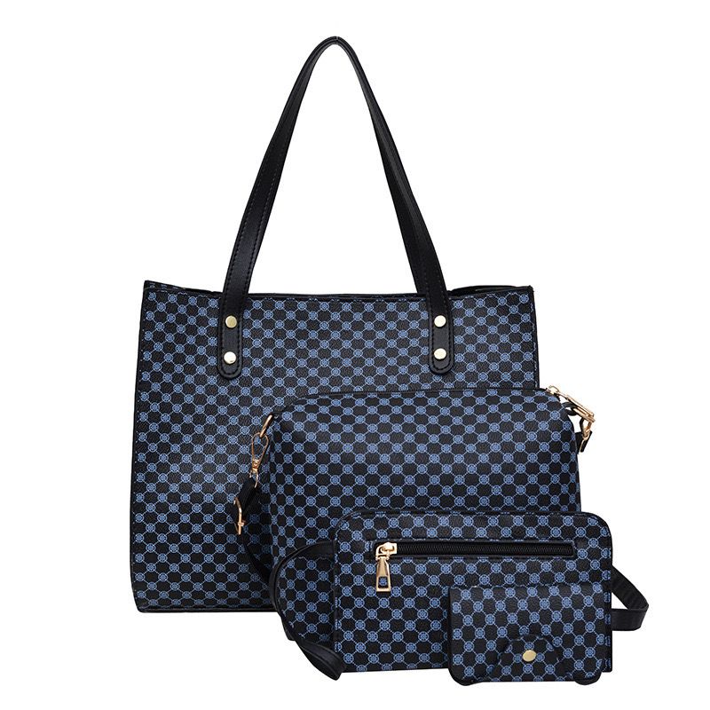 2025 New Style Women's Fashion Handbag Four-Piece Set, Mother-Child Bag, Printed Shoulder Bag, Crossbody Bag, Clutch Bag, Card Holder, First-Class Service
