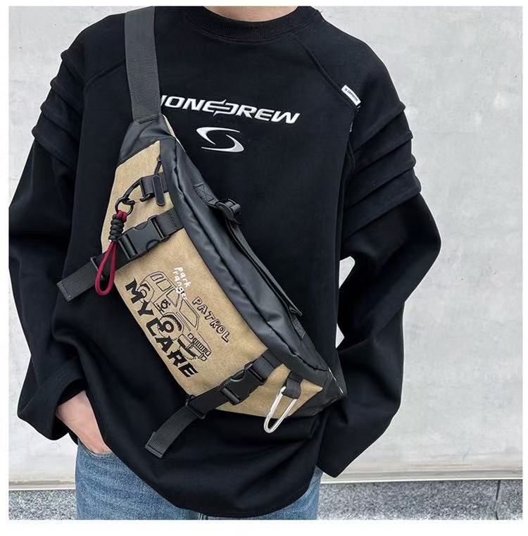 Strict Selection Cycling Bag, Men's Fitness and Leisure Cross - body Chest Bag, Fashion - Trend Outdoor Travel Small Item Pouch, Functional and Portable Waist Bag