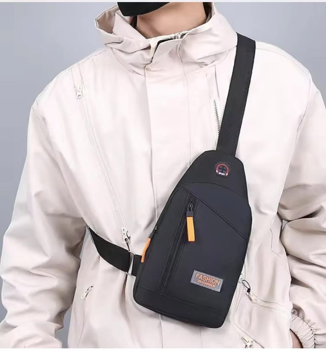 Korean-style Chest Bag for Men, Waterproof Oxford Cloth Single-shoulder Crossbody Bag, Outdoor Leisure Sports Cycling Chest Bag, Casual Small Backpack