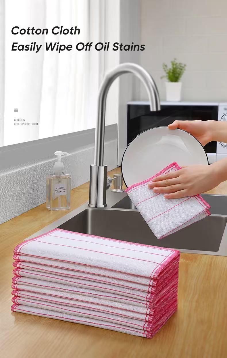 30×30 Thickened 8 - Layers, 10 Pieces, Dishcloth Thickened Scouring Pad Dishcloth Dry And Wet Cleaning Towel Kitchen Cleaning Rag Dish Towel