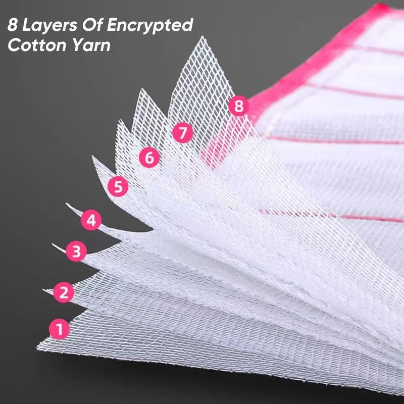 30×30 Thickened 8 - Layers, 10 Pieces, Dishcloth Thickened Scouring Pad Dishcloth Dry And Wet Cleaning Towel Kitchen Cleaning Rag Dish Towel