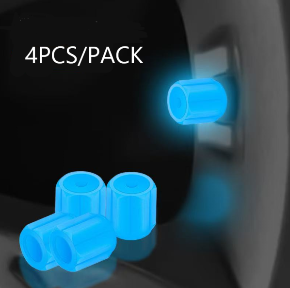 4 Pieces of Luminous Car Tire Night - Glowing Valve Caps, Universal for Electric Vehicles and Bicycles, Super Bright Type Luminous Valve Core Covers