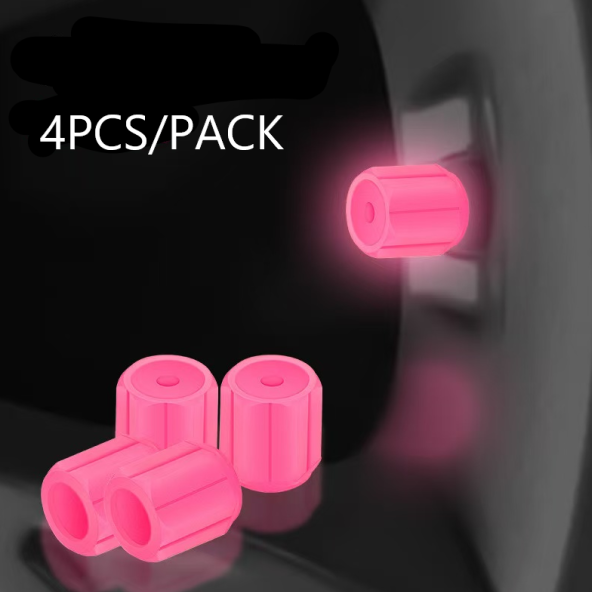 4 Pieces of Luminous Car Tire Night - Glowing Valve Caps, Universal for Electric Vehicles and Bicycles, Super Bright Type Luminous Valve Core Covers