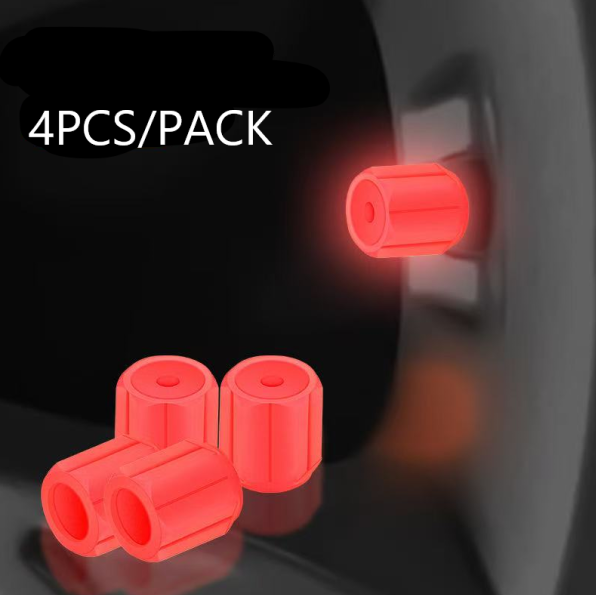 4 Pieces of Luminous Car Tire Night - Glowing Valve Caps, Universal for Electric Vehicles and Bicycles, Super Bright Type Luminous Valve Core Covers