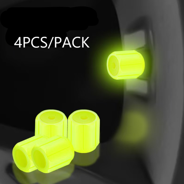 4 Pieces of Luminous Car Tire Night - Glowing Valve Caps, Universal for Electric Vehicles and Bicycles, Super Bright Type Luminous Valve Core Covers