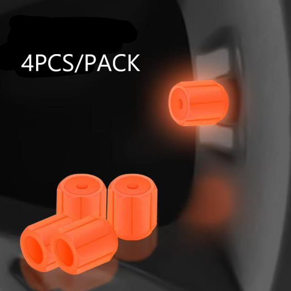 4 Pieces of Luminous Car Tire Night - Glowing Valve Caps, Universal for Electric Vehicles and Bicycles, Super Bright Type Luminous Valve Core Covers
