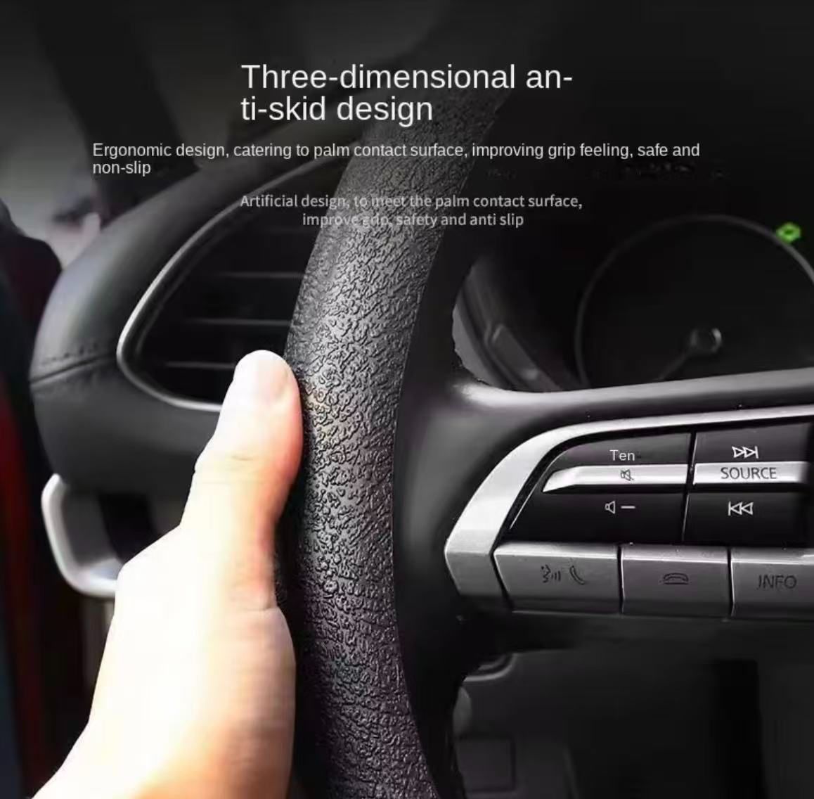 Car Ice - Feel Ultra - Thin Steering Wheel Cover With Anti - Slip Silicone Pattern, Universal Model (Size: 32 - 40cm)