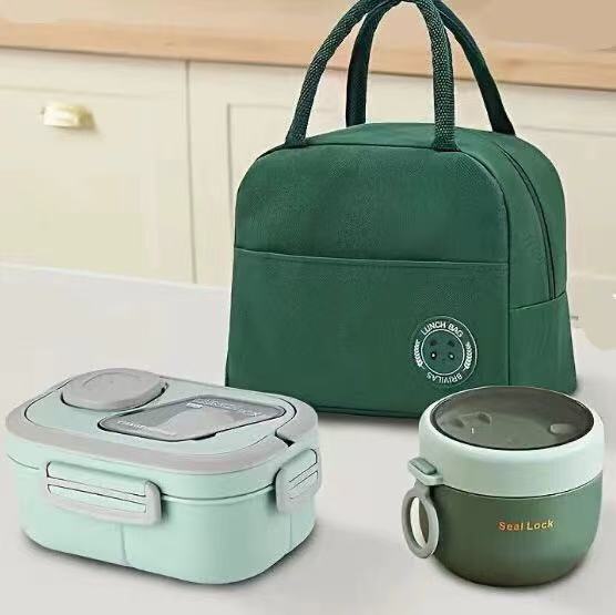 3pcs Lunch Bento Box Set Portable Leak Proof Storage Box With Lid Thermal Bag Reusable Insulated Food Containers for Office Lunch Kids Back To School