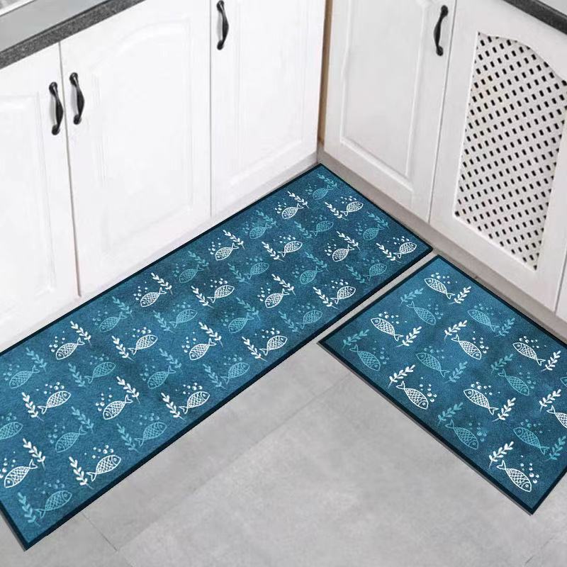 2 Pieces Kitchen Rug Set Non Slip Kitchen Mat Rubber Backing Mat Throw Rug for Kitchen Doormat Runner Rug Set Floor Carpet Household Carpet Home Decor
