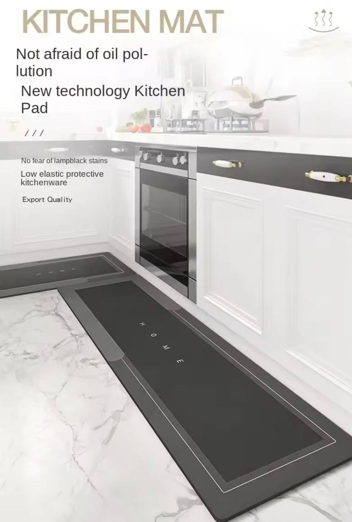 2 Pieces Kitchen Rug Set Non Slip Kitchen Mat Rubber Backing Mat Throw Rug for Kitchen Doormat Runner Rug Set Floor Carpet Household Carpet Home Decor