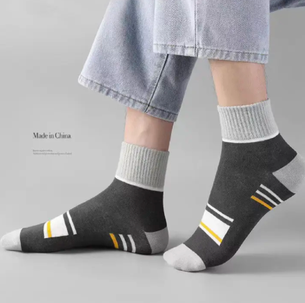 6 Pairs Of Men's Mid-Calf Sports Socks With Elasticity, Quick-Drying, Comfort, Breathability, Spring And Autumn Odor-Resistant, Sweat-Absorbing Sports Men's Socks, Multi-Purpose Set, Men's Socks