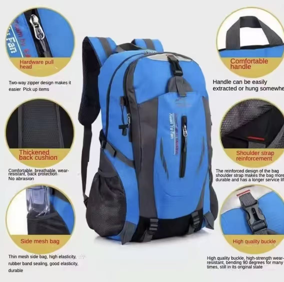 2025 New Outdoor Mountaineering Bag Large-Capacity Unisex Double-Shoulder Bag Travel Hiking Backpack School Bag Cycling Sports Bag