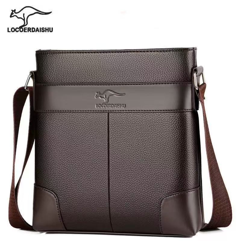 Waterproof Soft PU Leather Texture High-Grade Premium Single-Shoulder Bag Fashionable Crossbody Bag Casual Crossbody Bag Square Men