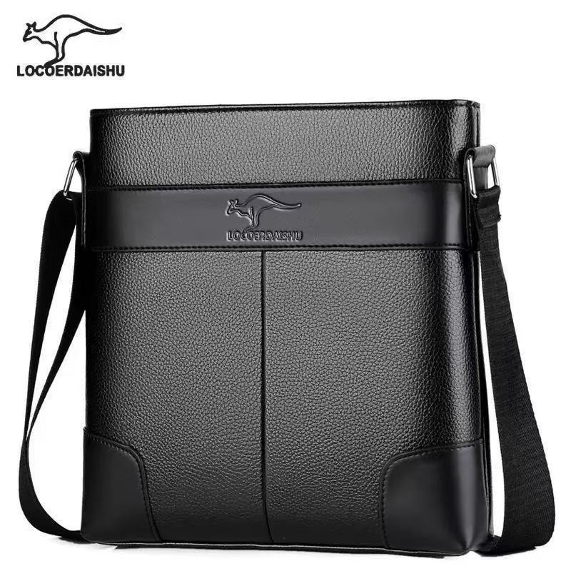 Waterproof Soft PU Leather Texture High-Grade Premium Single-Shoulder Bag Fashionable Crossbody Bag Casual Crossbody Bag Square Men
