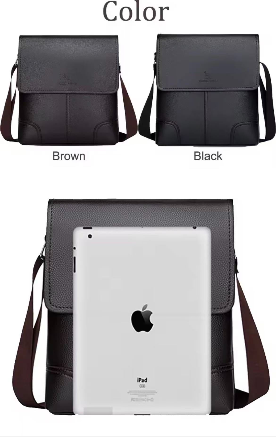 Waterproof Soft PU Leather Texture High-Grade Premium Single-Shoulder Bag Fashionable Crossbody Bag Casual Crossbody Bag Square Men