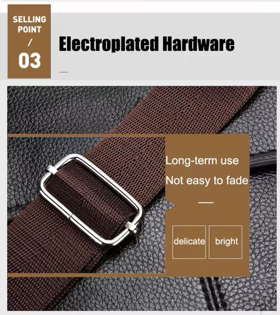 Waterproof Soft PU Leather Texture High-Grade Premium Single-Shoulder Bag Fashionable Crossbody Bag Casual Crossbody Bag Square Men